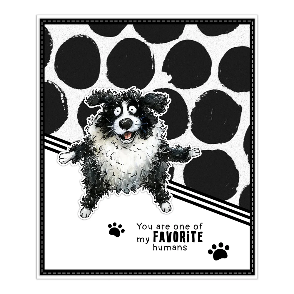 Mangocraft Paws And Funny Pet Dogs Cutting Dies Clear Stamp DIY Scrapbooking Metal Dies Silicone Stamp For Cards Albums Crafts
