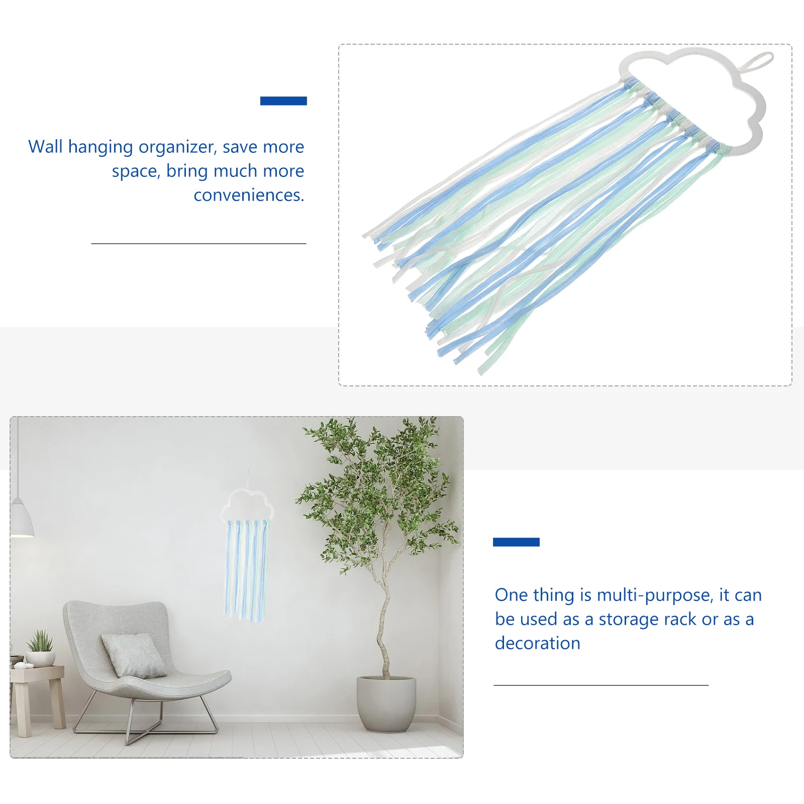 

Headbands Cloud Hairpin Storage Belt Bow Organizer Box Hairband Holder Hanging