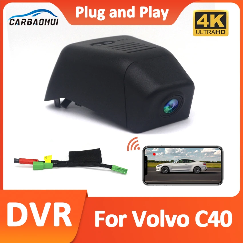 

New!Plug and play DashCam For Volvo C40 2022 2023 2024 Accessories WIFI Car DVR Video Car Camera Recorder DashCam Devices