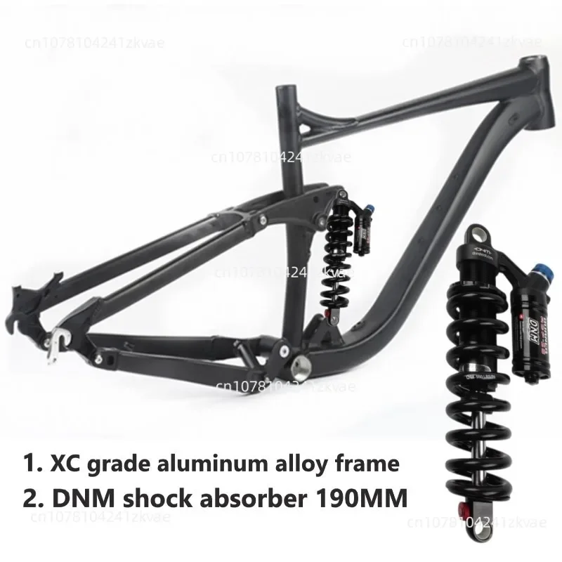 Matte black unmarked aluminum alloy soft tail frame XC level full shock absorber 27.5/29 high-strength