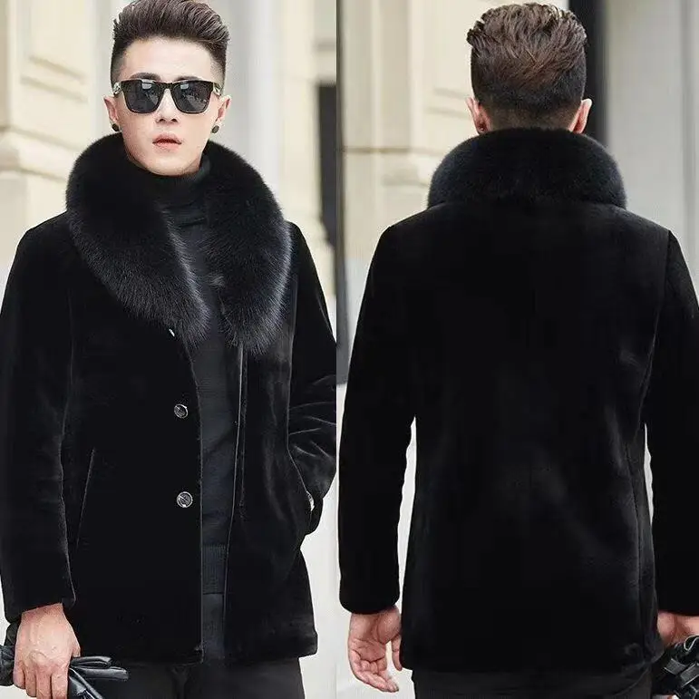 2024 Winter Warm Coats Men Clothing Down Long Waterproof Jackets Faux Fox Fur Coat for Man   Puffer   Z18