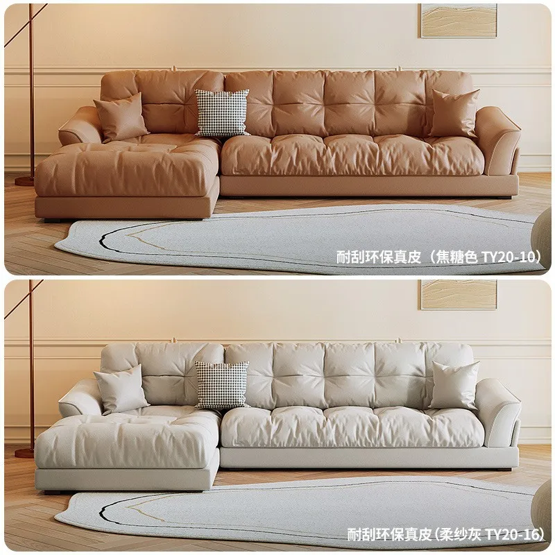 Nuvem sofá luz luxo simples moderno sala de estar pequeno apartamento creme vento canto couro princesa sofá