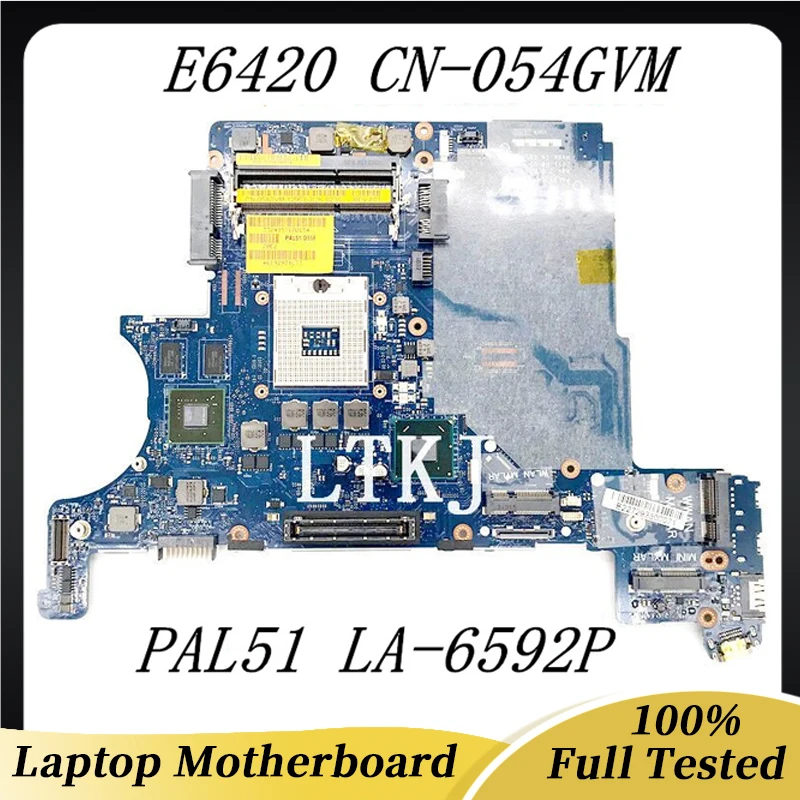 54GVM 054GVM CN-054GVM Mainboard For DELL Latitude E6420 Laptop Motherboard PAL51 LA-6592P N12P-NS2-S-A1 GPU 100% Full Tested OK