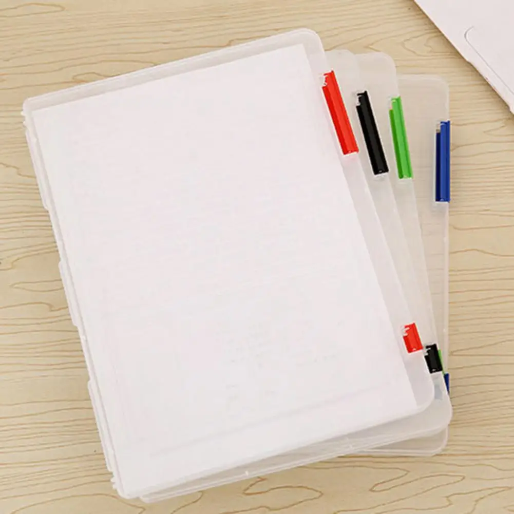 Document Box Lightweight Transparent PP Portable A4 File Box for Magazines