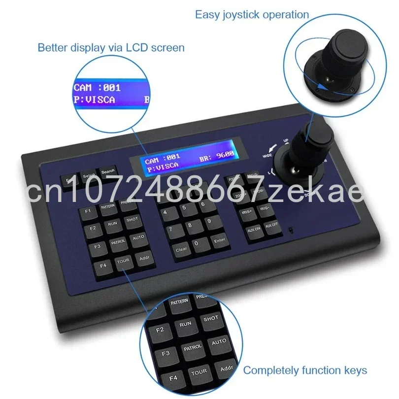 D23 Visca PTZ Joystick Controller RS485 RS232 top control 200 pcs Cameras vMix OBS Wirecast Keyboard Controller