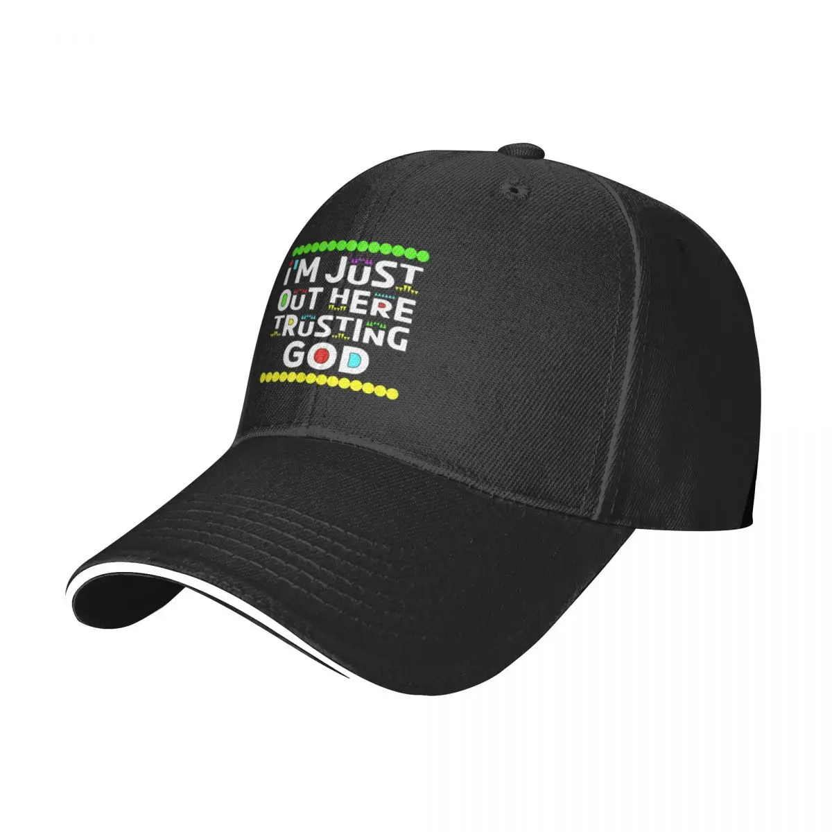 I'm Just Out Here Trusting God, 90s Style Baseball Cap Trucker Cap Anime Hat Rave Luxury Man Hat Boy Women's