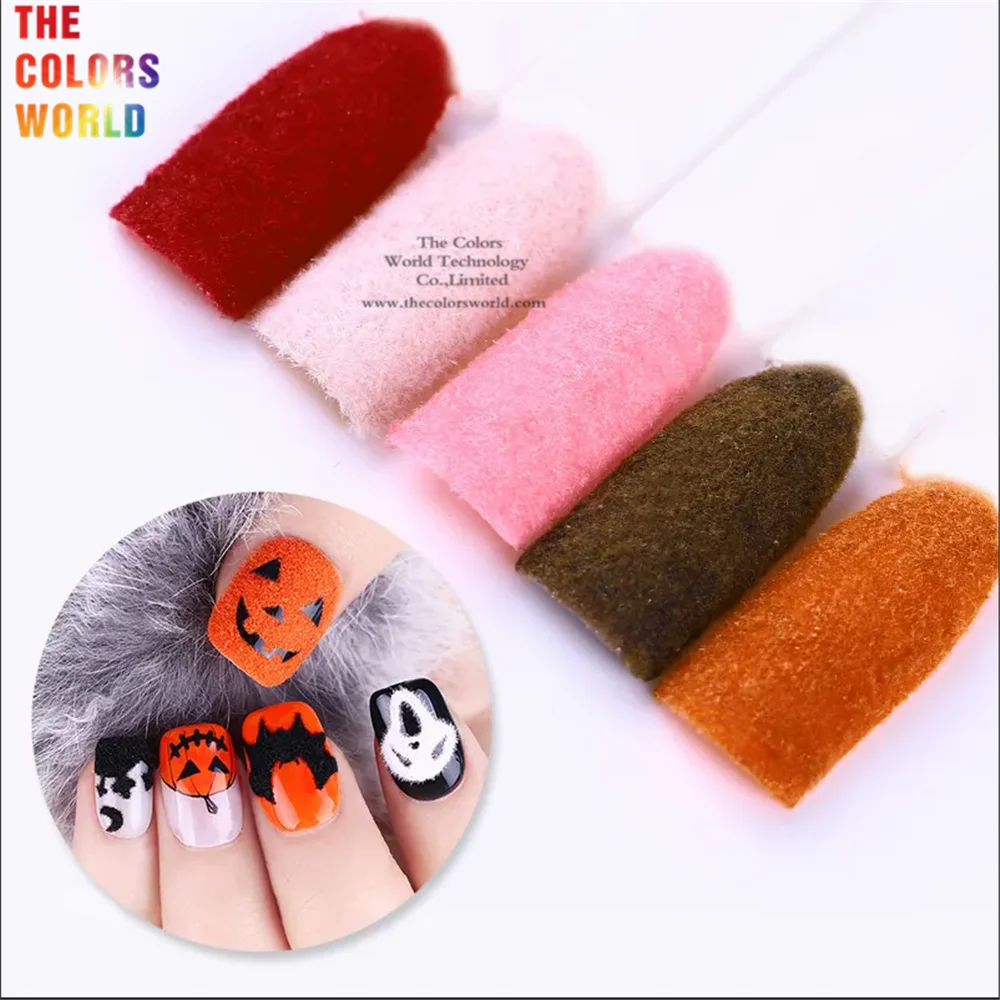 

TCST-055 Velvet Powder Villus 3D Fuzzy Flocking Powder Nylon For Nails Art Decoration Nail Art Glitter Velvet Flocking Powder