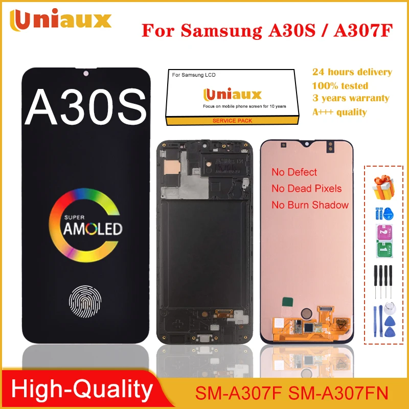 AMOLED LCD For SAMSUNG GALAXY A30s A307F A307 A307FN A307GN LCD Display Touch Screen Digitizer Assembly For SAMSUNG A30s LCD