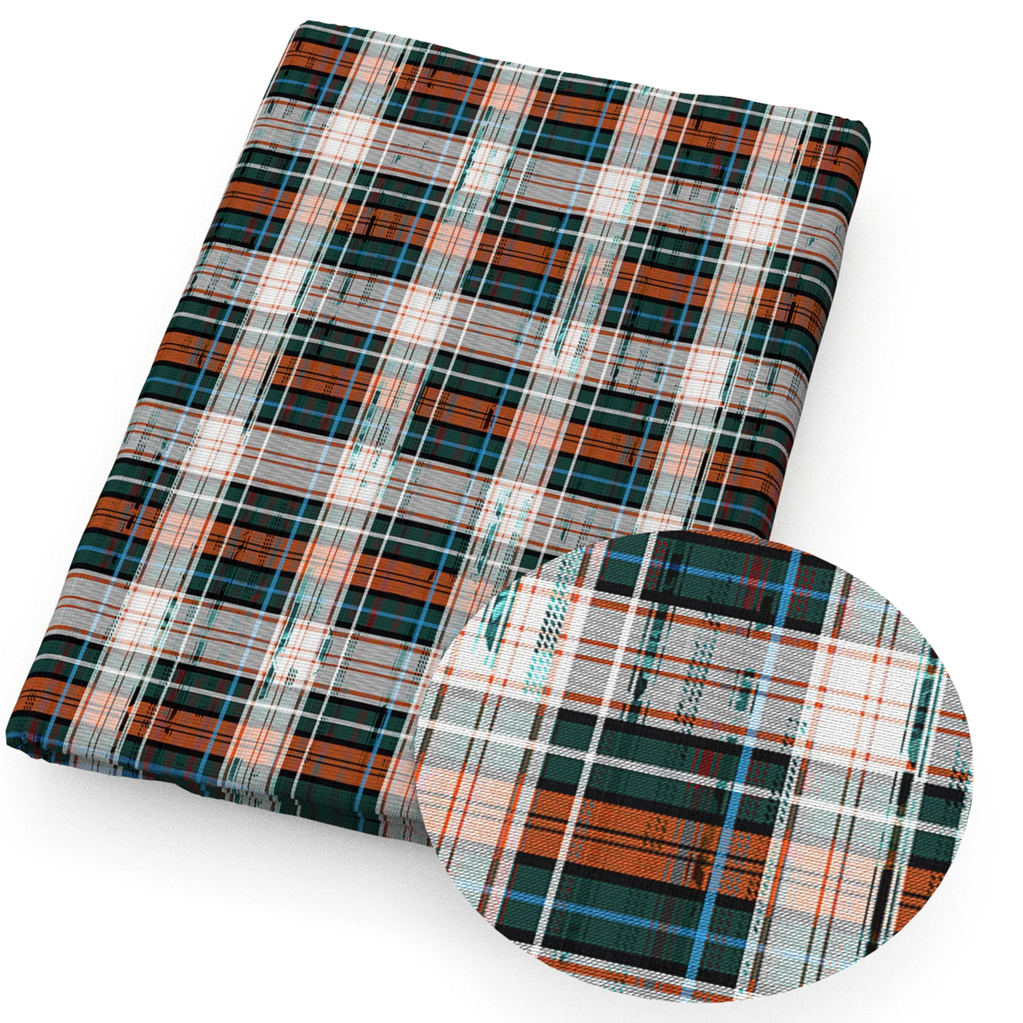 50*145cm Snow Plaid Polyester Cotton Fabric Grid Printed Bow-knot Cartoon DIY Patchwork for Cloth Making Puppet Garment Tissue