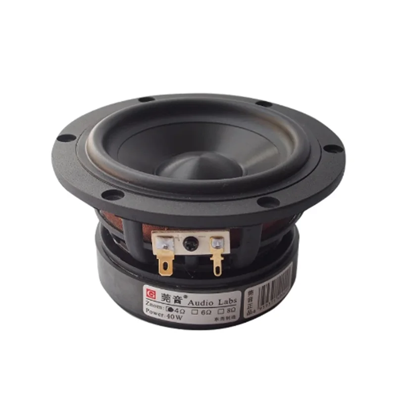 4-дюймовый Hi-Fi Средний низкочастотный динамик Audio La-bs, динамик с керамическим покрытием, алюминиевая коническая литой рама, 4/8 Ом, 40 Вт, 120 мм, Круглый (1 шт.)