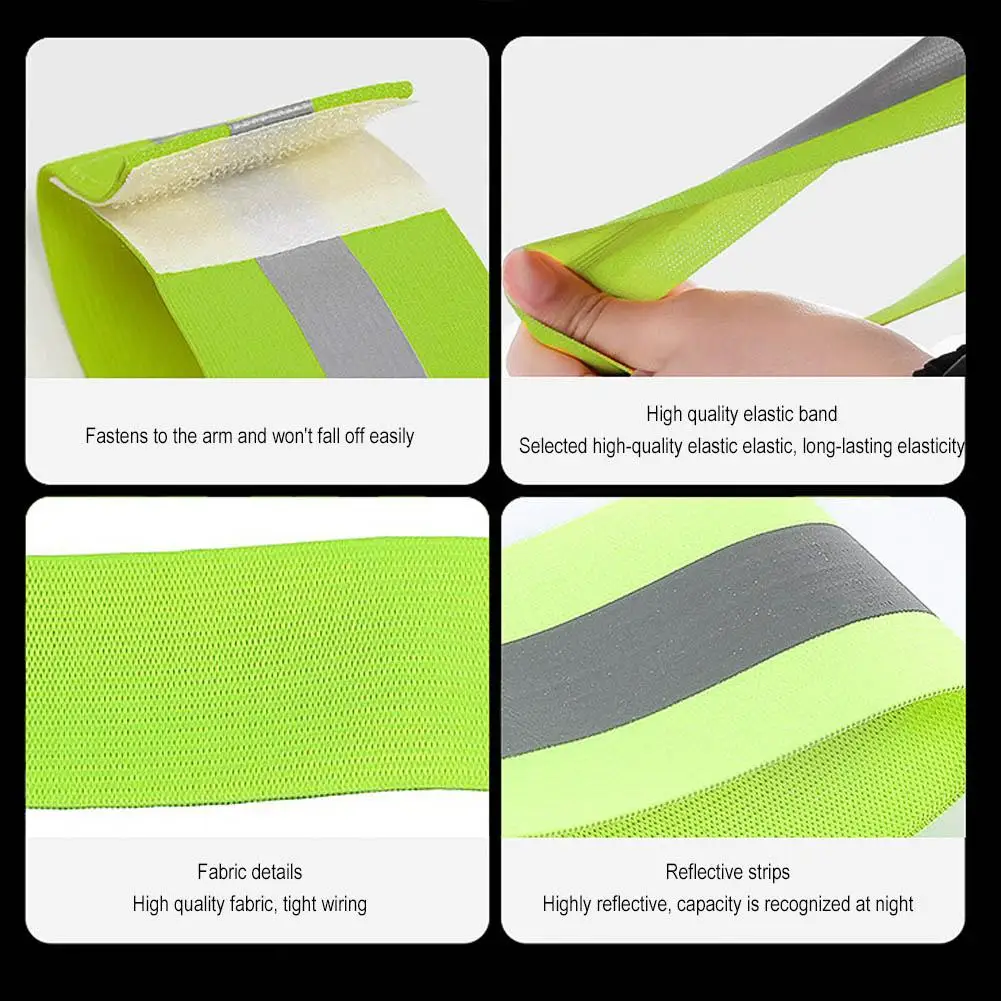 1 زوج العصابات العاكسة شارة مرنة معصمه الكاحل الدراجات في الهواء الطلق الركض ليلة تشغيل الساق عاكس الاطفال الأشرطة Saf X7q1 #4