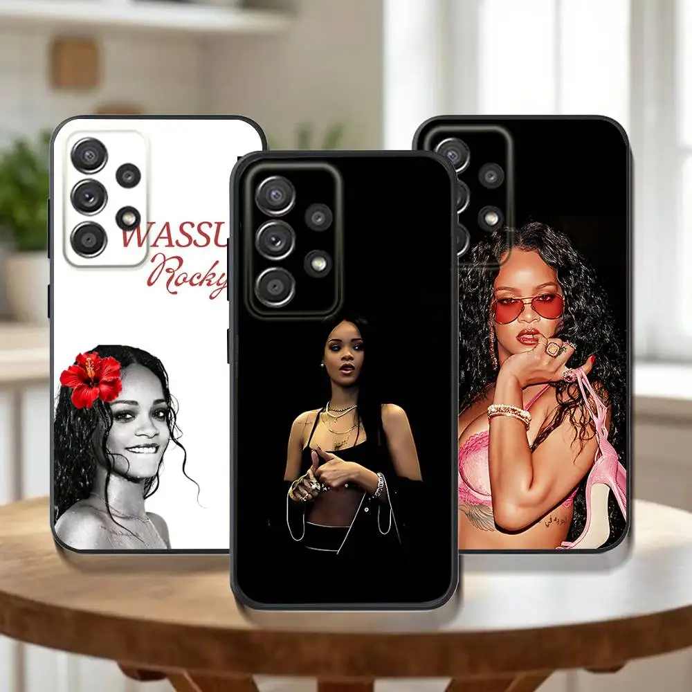 

R-Rihanna-Singer Phone Case For Samsung Galaxy A 91,80,73,72,71,53,52,51,22,5G Shockproof Soft Black Cover