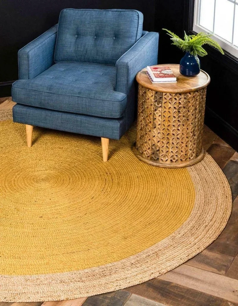 100% Natural Jute Round Rug Weaving Decorative Carpet Home Decoration Modern Rugs