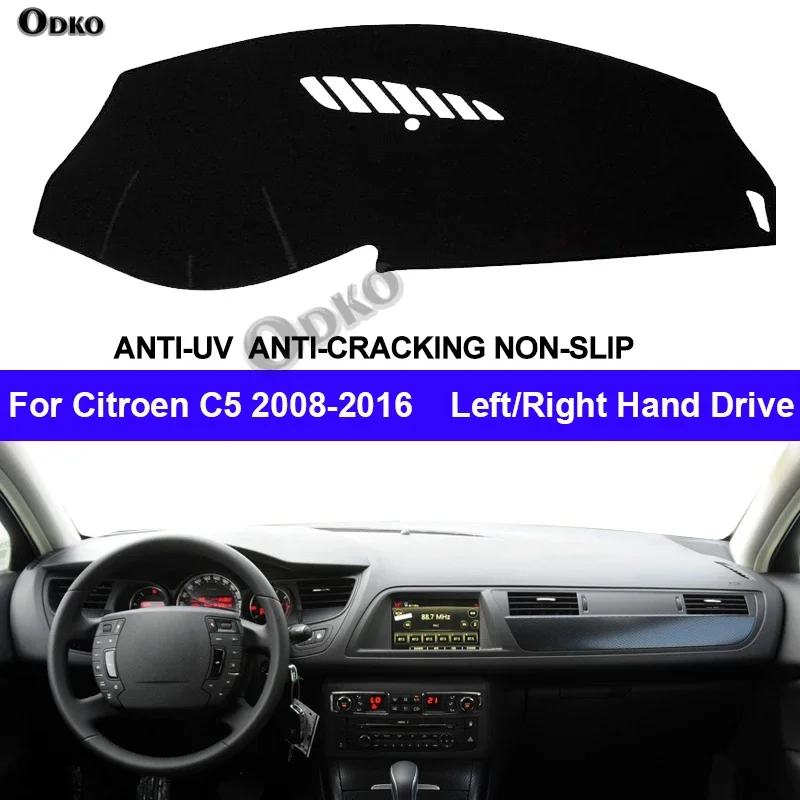 Car Auto Inner Dashboard Cover For Citroen C5 2008-2016 Center Console Protector Carpet Dashmat Reduce Sun 2015 2014 2013 2012