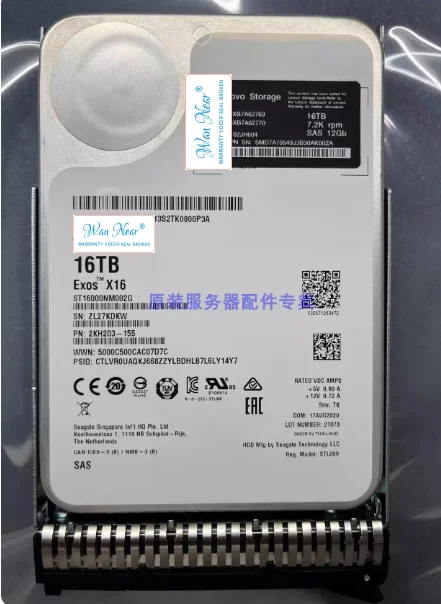 

For Lenovo 02JH604 4XB7A62769 4XB7A62770 16T SAS 12GB 3.5 server hard drive