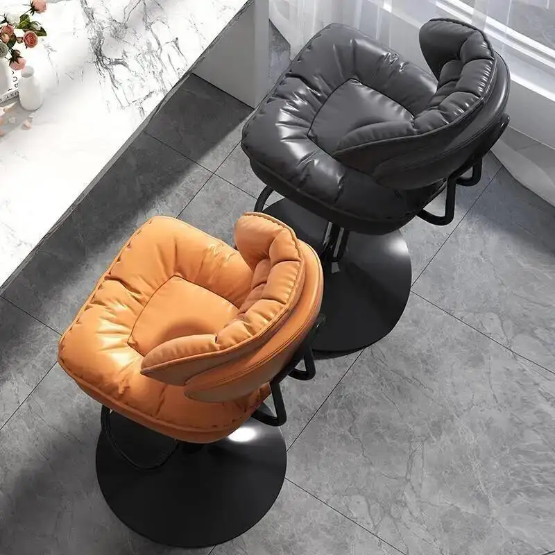 

Black Back Luxury Bar Stool Rotating Kitchen High Quality Bar Stool Waterproof Swivel Sillas Para Barra De Cocina Furniture