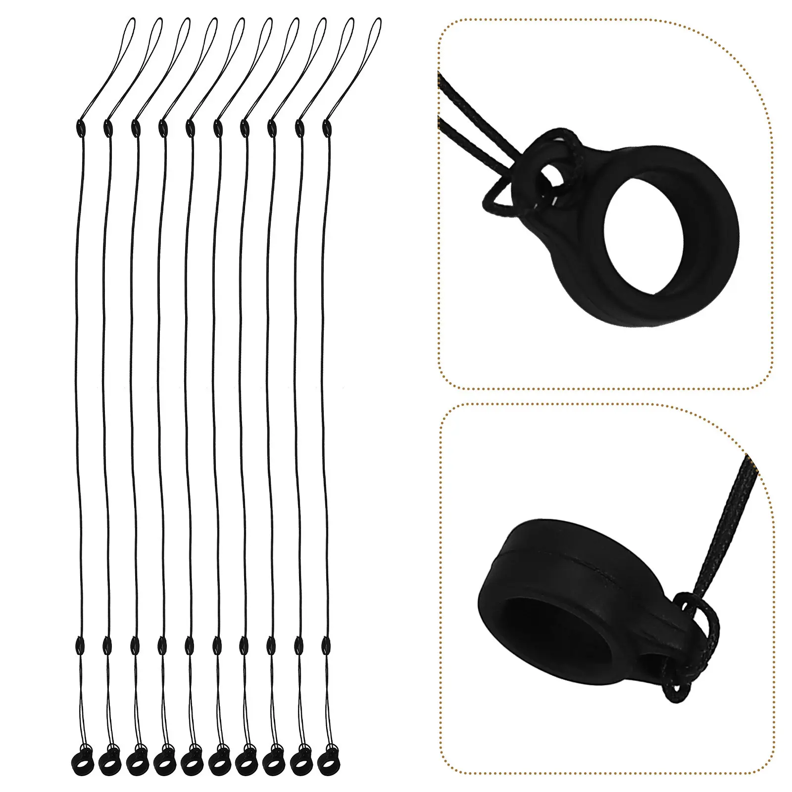 

10Pcs Retractable Pen Holder with Anti-Lost Elastic Rope Silicone Ring Secure Grip for Office School Workspaces Flexible