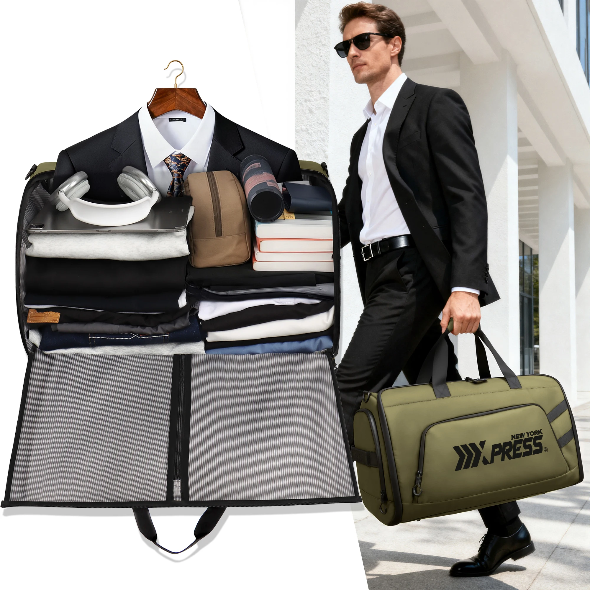 

Business Travel Bag Garment Duffle Bag Waterproof Garment Pack Large Capacity Shoulder Bags Multi-pocket Luggage Clothes Storage