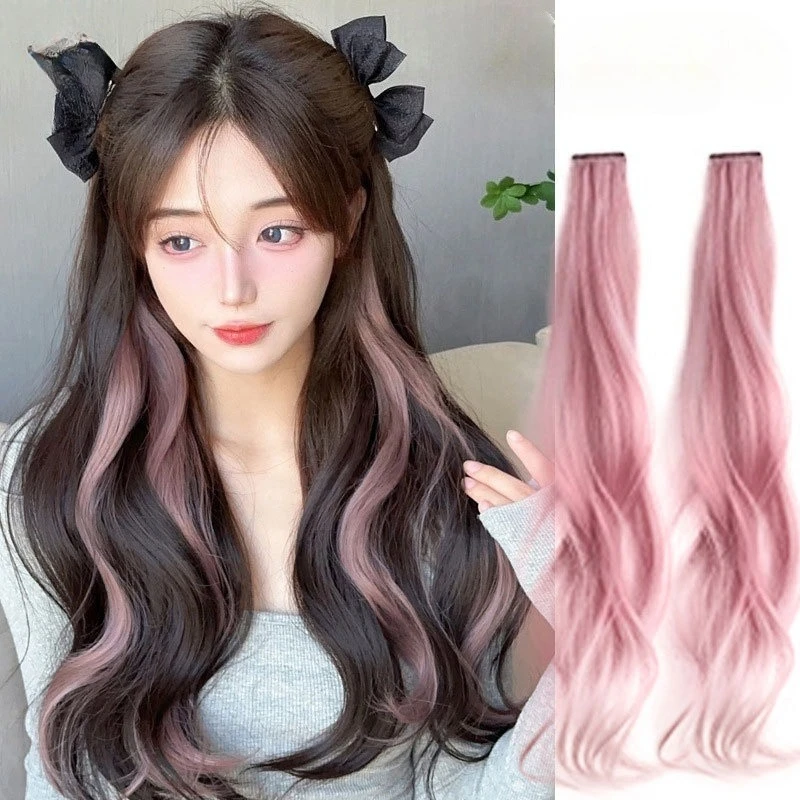 Hair weft for long hair, big wave ear-hanging dyed synthetic wig, single clip curl hair weft wig accessories