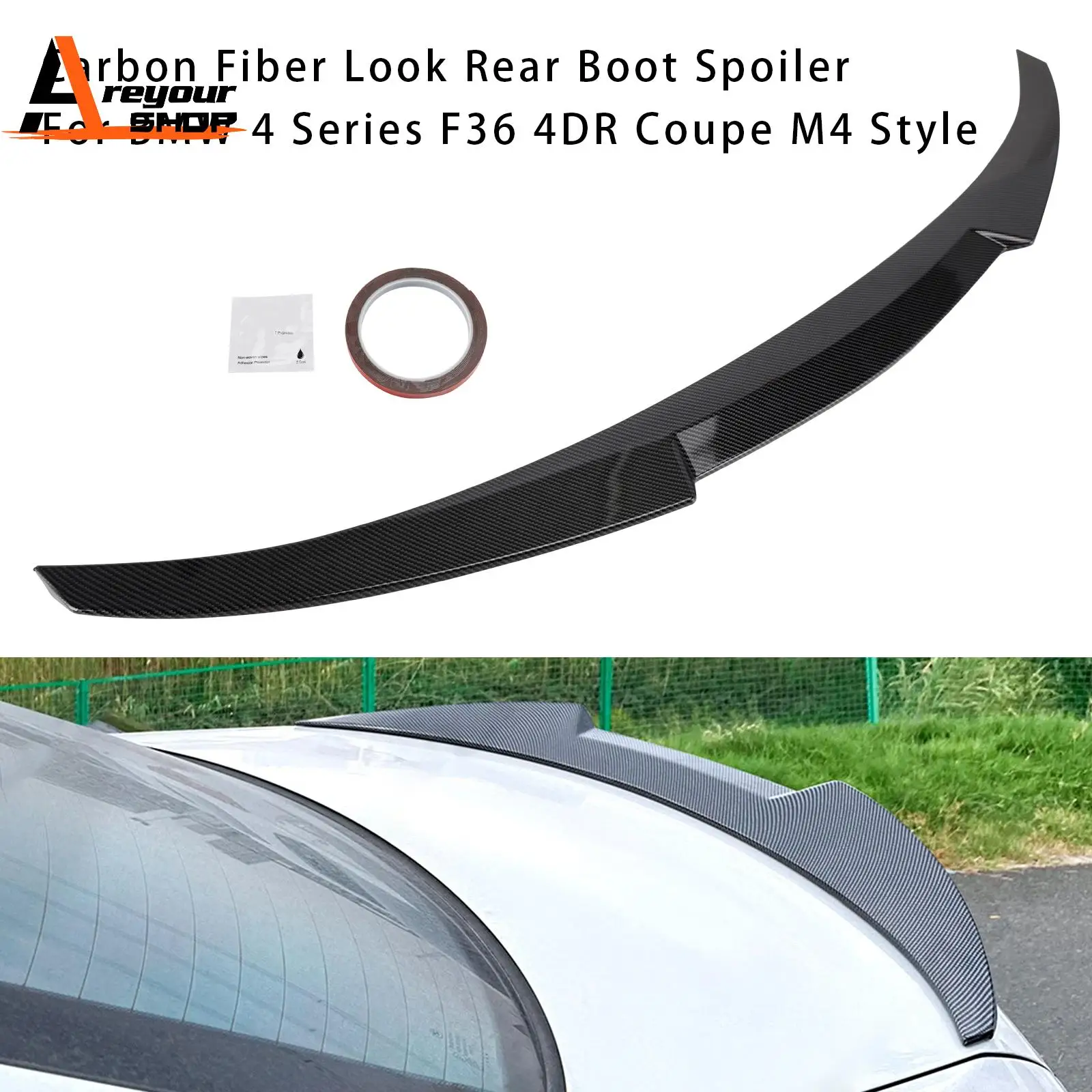 

Спойлер на крышку багажника Areyourshop под карбон для BMW 4 серии F36 4DR Coupe в стиле M4