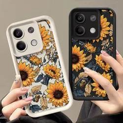 해바라기 패턴 무광택 전화 케이스 Xiaomi Redmi Note 14 13 12 11 Pro Plus 4G 5G 12S 11S 10S 10 Redmi 13C 14C 커버 Fundas