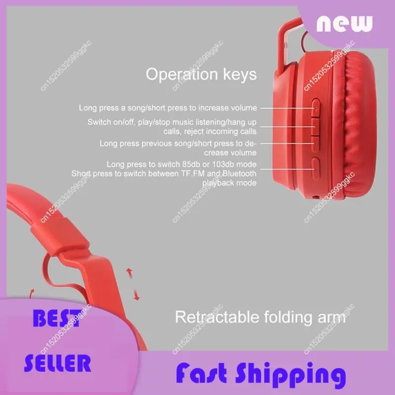 

Необходимая большая беспроводная игровая гарнитура Bluetooth 5.0 для детей, детские стерео музыкальные наушники высокой мощности, гарнитура