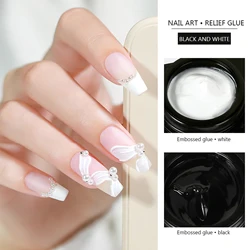 5ml Painted Embossed Gel Nail Polish 3D Black White Nail Art Plaster Gypsum Drawing Painting Carving Gel Salon DIY Manicure Tool