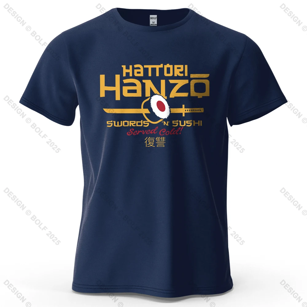 Hattori Hanzo bedrucktes Herren-T-Shirt, 100 % Baumwolle, übergroß, Anime-Mode, Grafik-T-Shirts für Damen, Tops, Streetwear, kulturelle Bekleidung