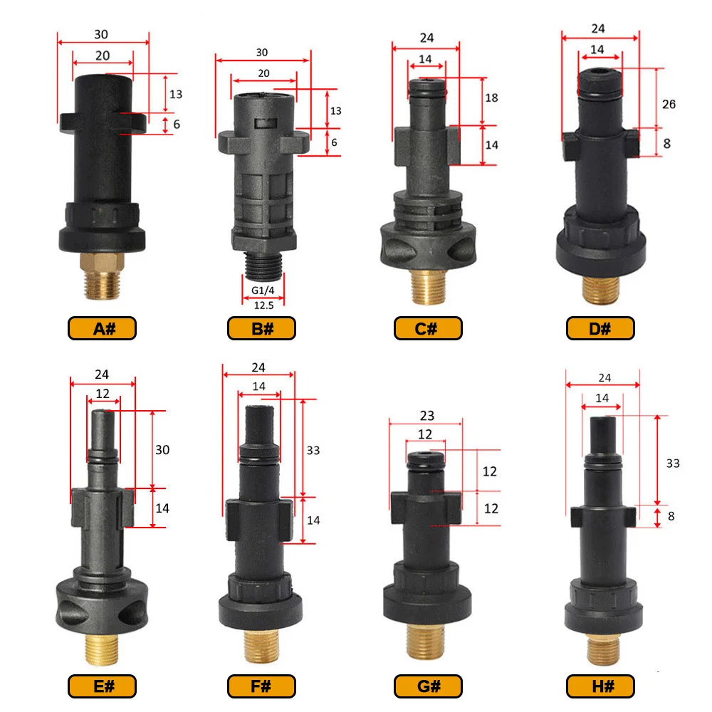 G1/4 inch Quick Connector to Nozzles for Karcher K2-K7 Nilfisk Bosche Aquatak LAVOR Elitech HUTER Interskol Car Cleaning Washer