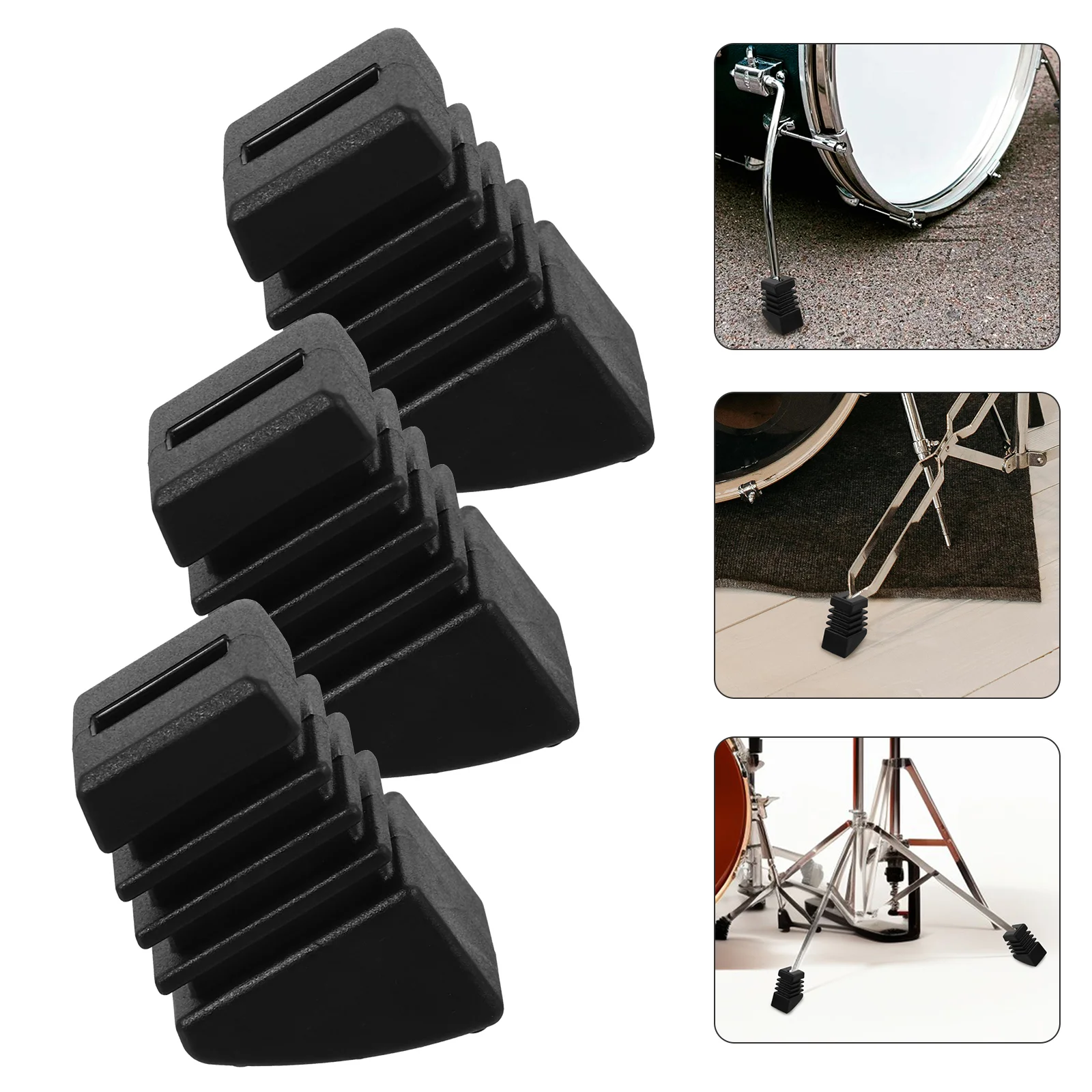 3 Pcs Drum Stand Feet Kit Rack Pads Supply Whelping Rubber Bucket Leg Protectors Mats