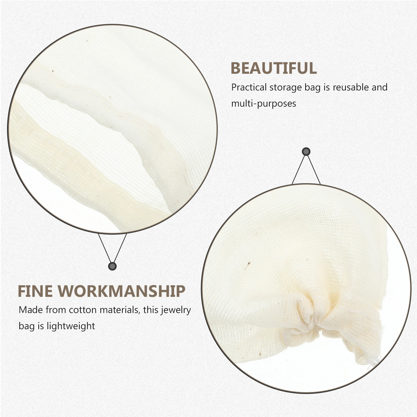 

50pcs Cotton Drawstring Bags 8x10cm White Reusable Muslin Storage Gift Jewelry Pouches Party Favors Wedding Candy Bags