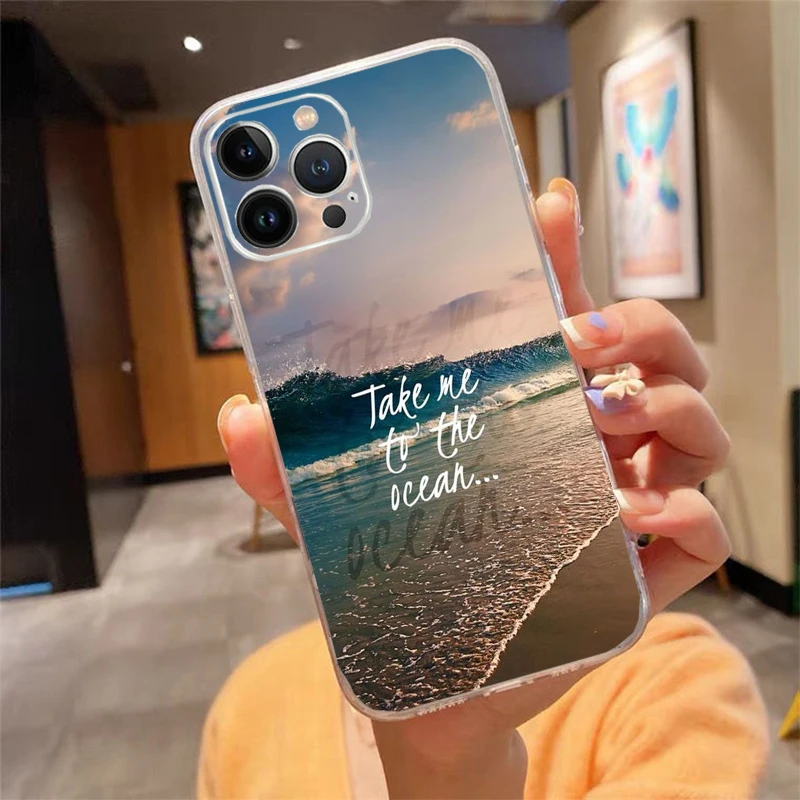 

Phone Case For iphone 17 16 Pro Max 17 Air 15 14 13 Pro Max 15 16 Pro 15Plus Travel Mountain Forest Sea Beach quotes