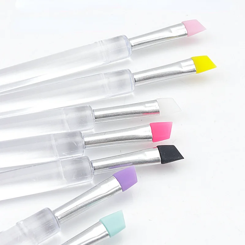 Free Shipping High quality Clear Rod Eyeliner Brush Silicone Brushes With Cap Makeup Tools