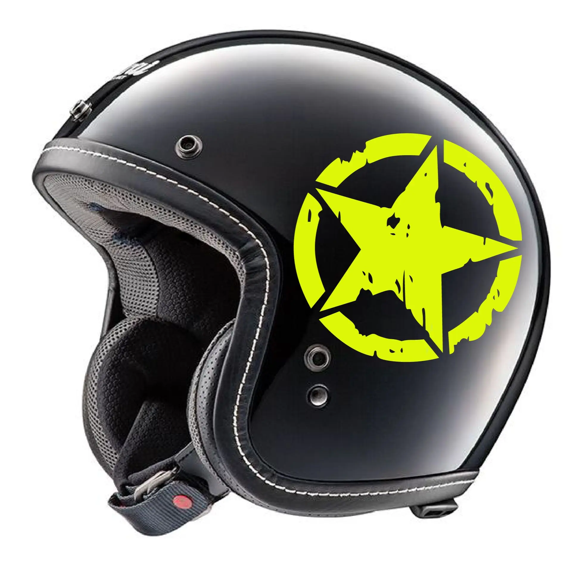 Pegatinas reflectantes impermeables para motocicleta, calcomanía de estrella para casco