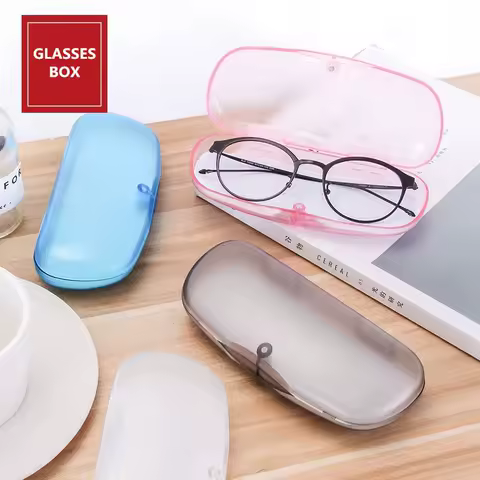 Portable Hard Plastic Frosted Sunglasses Box Students Reading Glasses Case Translucent Solid Eyeglasses Boxes For Women Men
