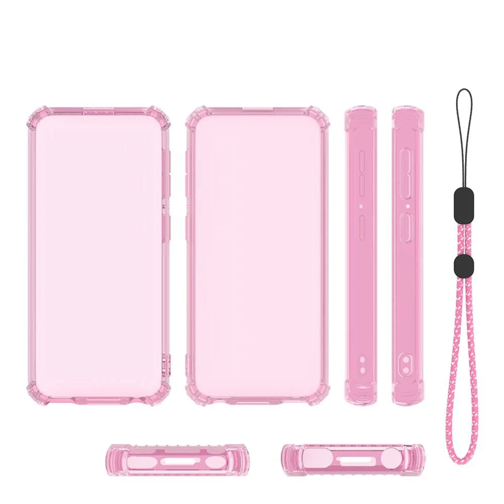 TPU MP3 Player Case Transparent Dust Resistant MP3 Player Cover Raised Edges Wrist Strap Protective Player Case for AGPTEK M3