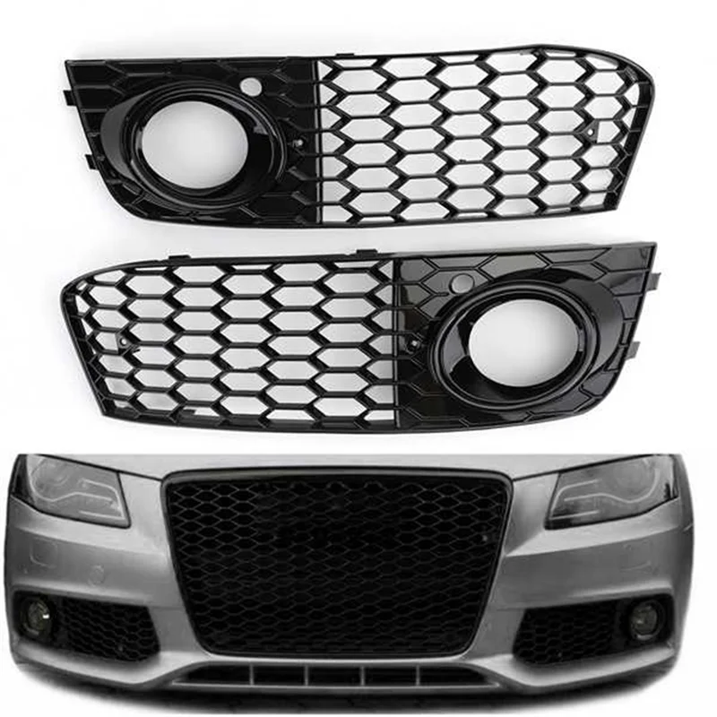 المصد الأمامي للسيارة شبكة خفيفة للضباب غطاء مصبغة 8KD807682 8KD807681 Foraudi A4 B8 2009-2012 غطاء خفيف للضباب