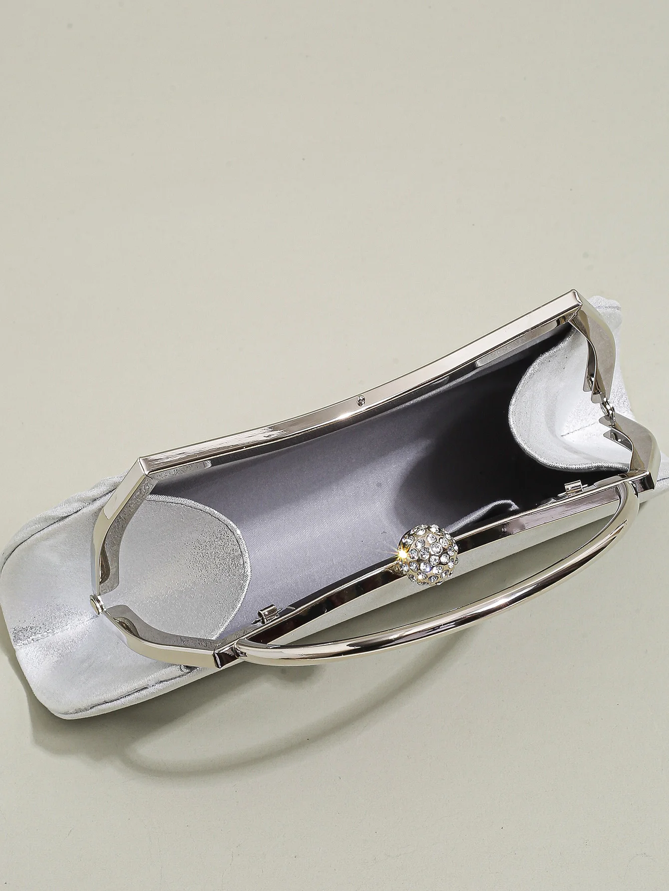 1 pc geraffte Abend tasche für Frauen, Top Ring Clutch Geldbörse, Strass Dekor Handtaschen für Hochzeit Abschluss ball Abendessen – Detail 18
