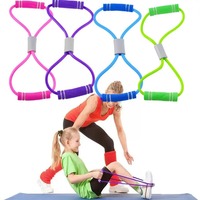 Yoga 8 Word Chest Expander Rope Sports Resistance Bands 8 Word Puller Elastic Workout Chest Fitness Equipment