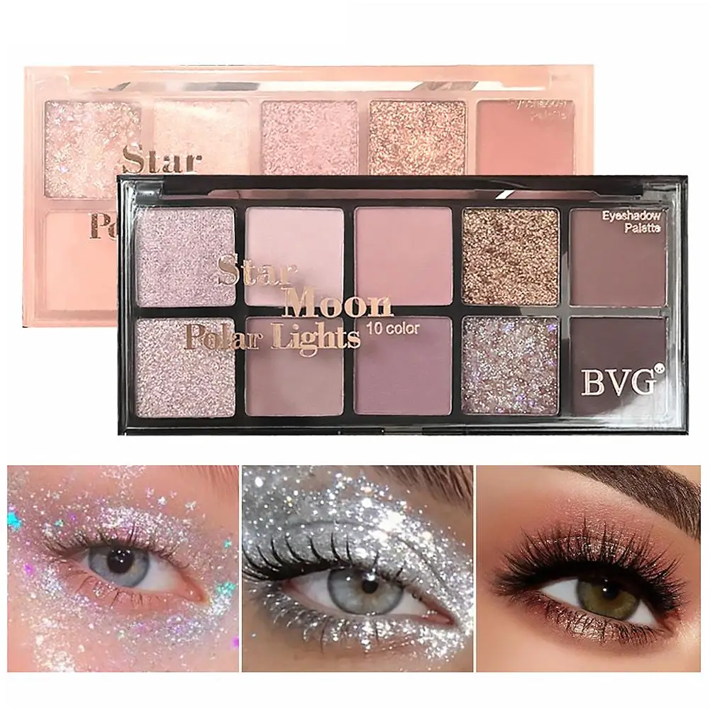 Bvg Star Moon Ten Color Eyeshadow Palette Earth Tone Pearl Matte Makeup Cosmetics Ins Popular Eye Shadow Disk