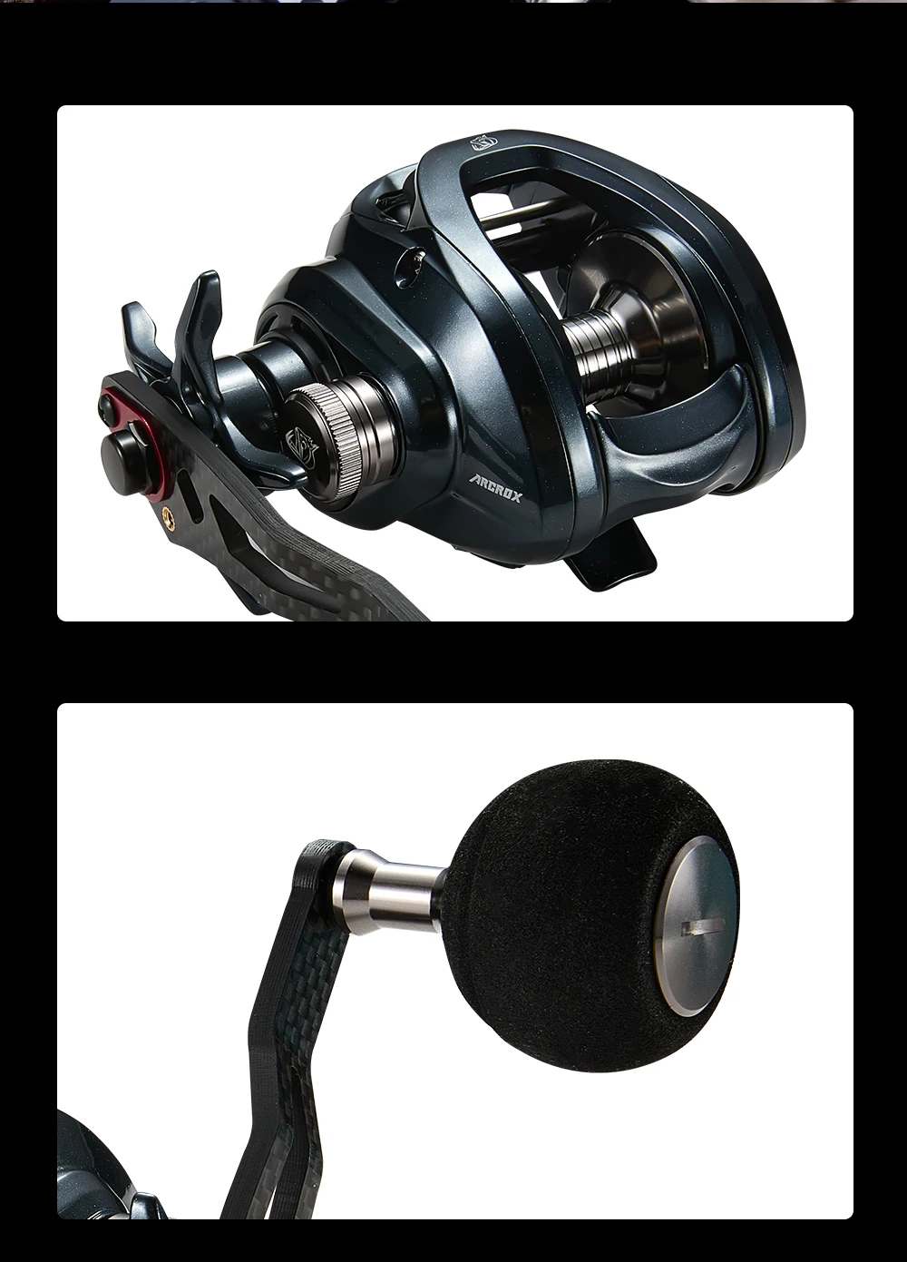 Soloking 4.2:1 Übersetzungsverhältnis Arcrox Salzwasser-Baitcasting-Rolle aus Carbon, 8 kg maximale Bremskraft, 8+1 Kugellager, Octopus-Rollen – Detail 8