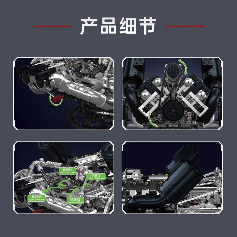Schimmel Koning 10248 High-end Technische JZK V8 Hyper Motor Model Bouwsteen Baksteen Montage Puzzel DIY Speelgoed Jongen Kerstcadeau Kid