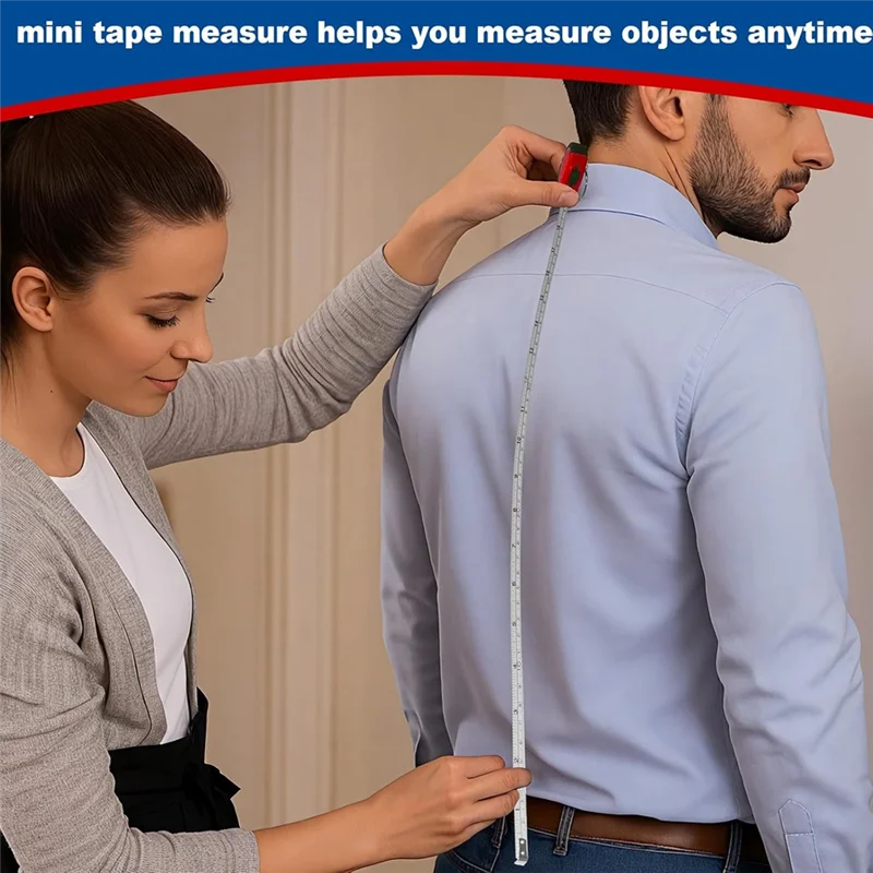 Hot Mini Tape Measure Keychain Set, 3 Ft Retractable, 24 Pieces, Pocket Size With Lock