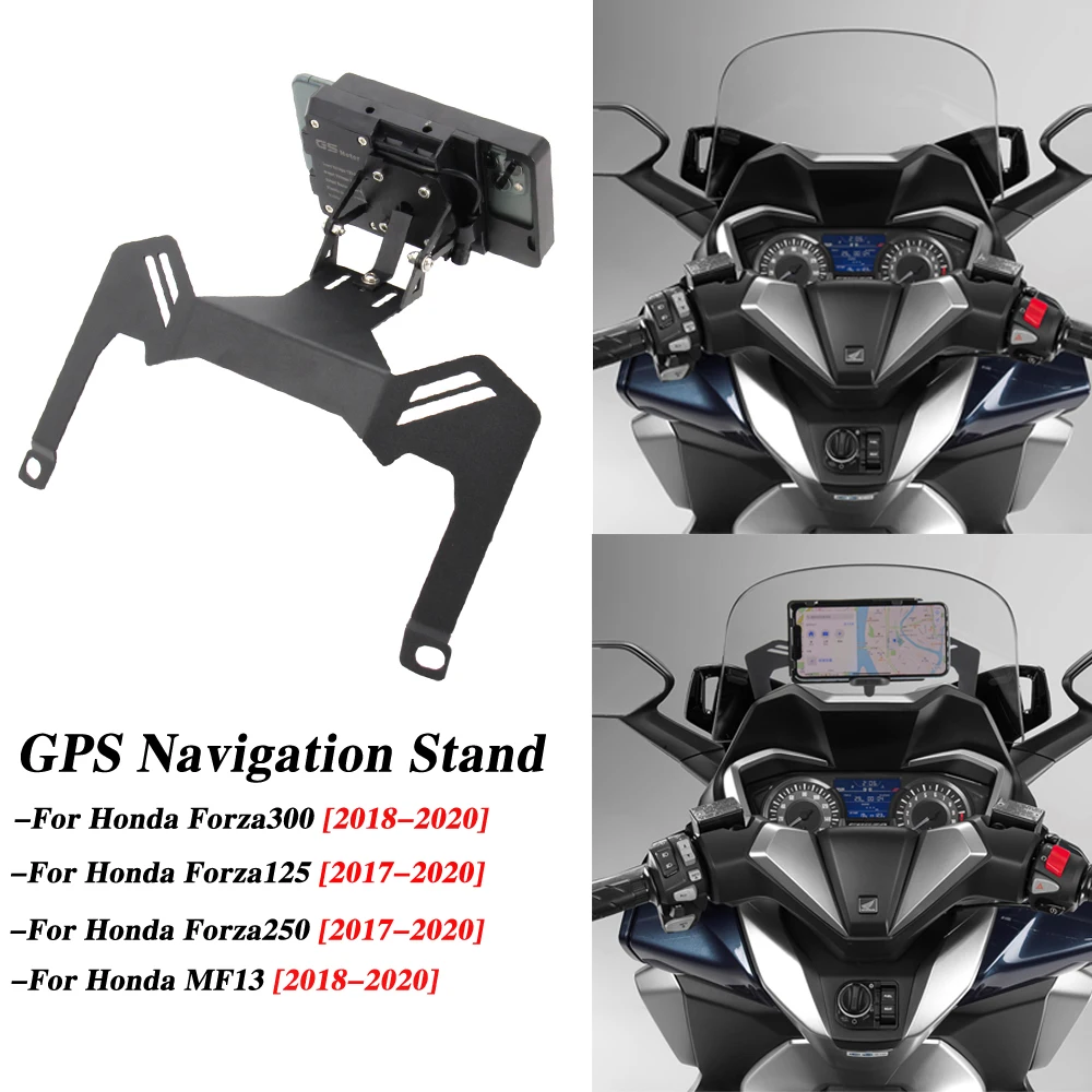 

NEW Motorcycle Front Phone Stand Holder GPS Navigaton Plate Bracket For Honda Forza 300 250 125 MF13 Forza300