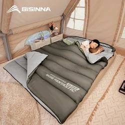 BISINNA 2 Person Camping Sleeping Bag Four Seasons Portable Winter Sleeping Bag for Outdoor Camp Travel Hiking