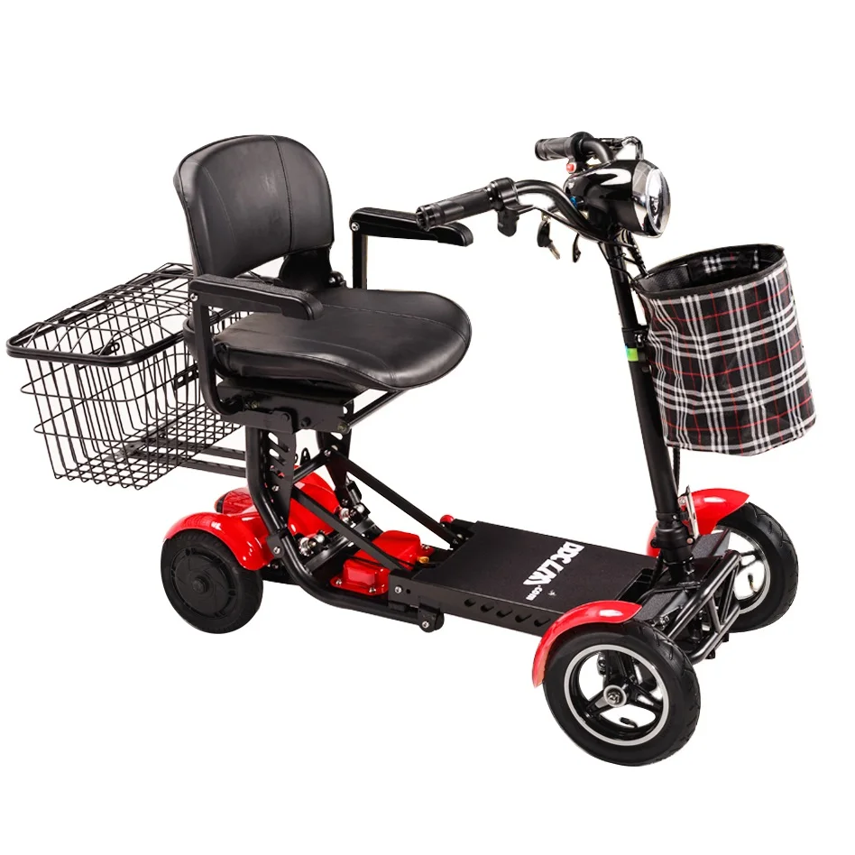 4wheel enclosed folding adult electric mobility scooter for seniors disabled