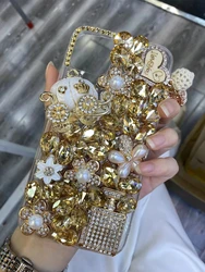 Luxury Rhinestone Diamond Phone Case for Samsung Galaxy S24 S25 Plus S21 FE S22 23Ultra Note20 10 Rhinestone Unique Cover Case