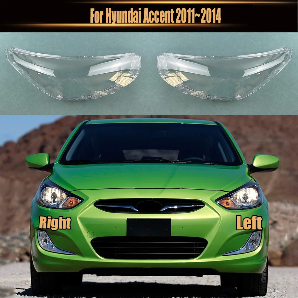 

For Hyundai Accent 2011~2014 Car Accessories Headlamp Cover Transparent Shade Lamp Headlight Shell Lens Plexiglass