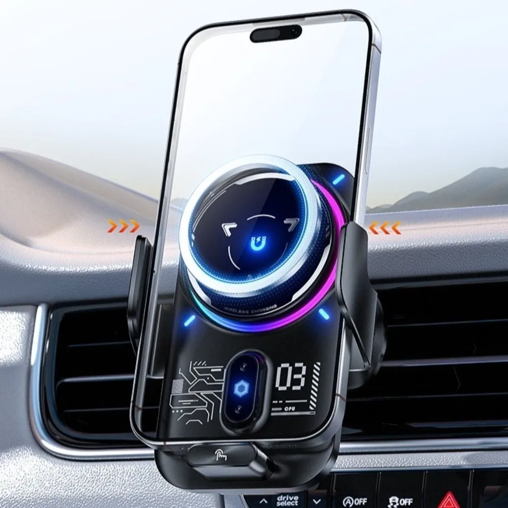 Magnetic Wireless Car Charger 15W/25W Fast Charging Auto Induction Wireless Charger Automatic Cooling Semiconductor Cooling