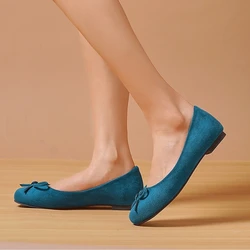 Women's Flat Shoes Fashion Loafer Comfortable Spring Autumn Female Ballet Shoes Sweet Pink Green White Casual Big Large Size 52